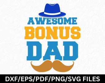 Bonus papà SVG, PNG, regalo per il patrigno, design fai da te per Cricut (download digitale)