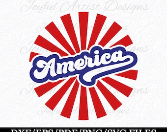 Retro America 4th of July SVG: Groovy Patriotic Design (Digital Files)