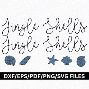 Jingle Shells SVG PNG Jingle Navidad SVG Conchas Svg Playa Costera Tropical Náutica Navidad Svg Navidad en julio Verano Navidad Svg