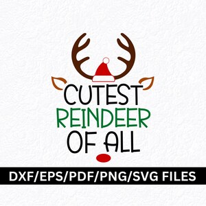 Niedliches Rentier von allen SVG PNG Kleinkind Weihnachtssvg Niedliches Kind WeihnachtsSvg Baby Bodysuit Lätzchen Spucktuch svg Kind Feiertags svg Säuglingskind Ch