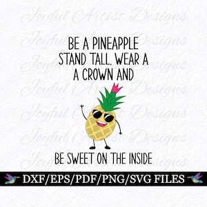Ananas Stand Tall SVG: Tiki Bar Väggkonst, Positivt Citat (Digitala Filer)