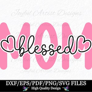 Rosa gesegnete Mama Herz Muttertag Mamas Geburtstag christliche Mama Shirt Becher Karte Geschenk SVG png pdf dxf eps Cricut Schnitt Datei Clip Art Silhouette