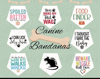 Dog Bandana SVG Bundle | Funny Dog Quotes, Pet Shirt Designs (Cut Files)