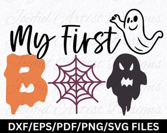 Mein erster Boo Halloween-Geist Design: Baby Body SVG, PNG, PDF