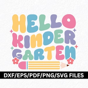 Hallo Kindergarten niedlich Bleistift Design Kindergarten Shirt für Kinder zurück in die Schule 1
