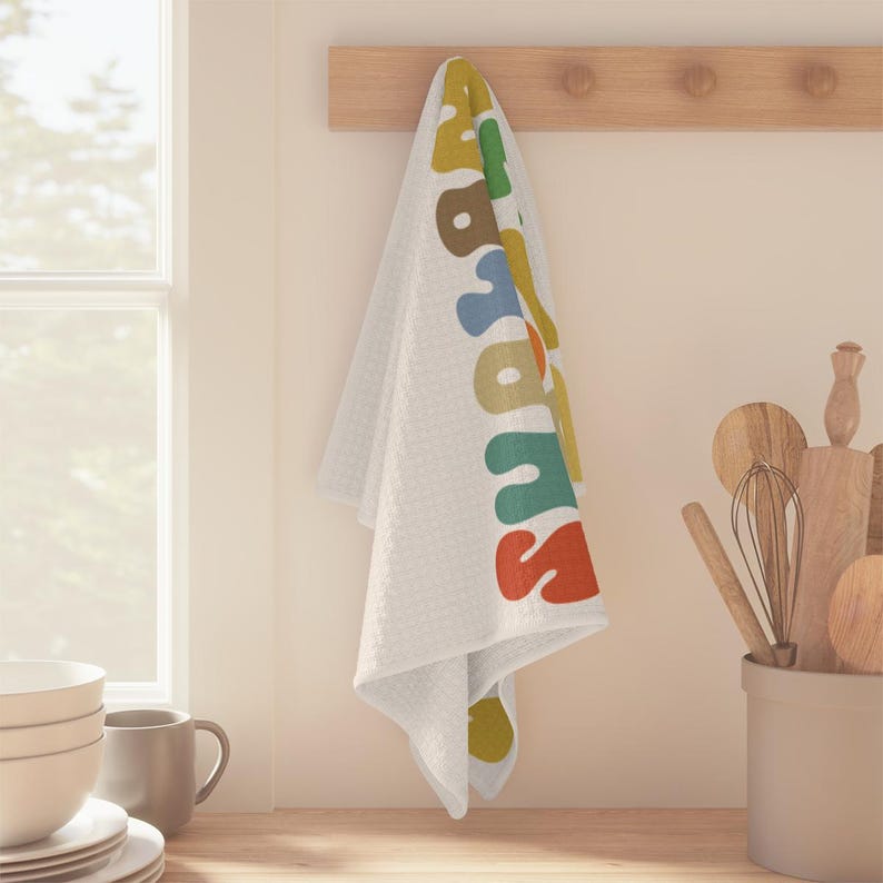 Shalom Star of David Jewish Tea Towel, Star of David Hanukkah Kitchen