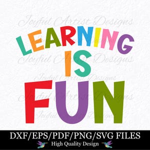 Lernen macht Spaß, Lehrer & Kinder Shirt Design, SVG PNG Buntes Klassenzimmer Dekor, Lehrer Geschenk Schnittdatei, Cricut Design