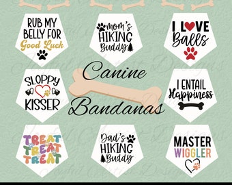 Funny Dog Bandana Quotes SVG Bundle, Pet Shirt Designs (Cut File)