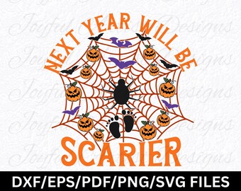 Expecting Halloween Baby Announcement SVG: Funny Mom Shirt Design (Digital Download)