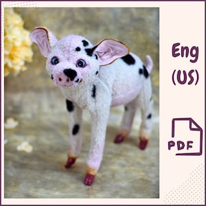Piglet Sewing Pattern PDF | Soft Toy Pig DIY | Realistic Plush Piggy Tutorial | Stuffed Animal Piglet Pattern | Downloadable PDF