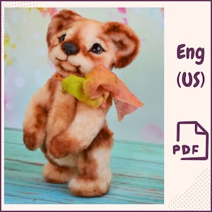 Teddy Bär Schnittmuster - Plüsch Stofftier PDF, weiche Bär Spielzeug Vorlage, DIY Teddy Doll Pattern für Künstler, Sammler Bär Download