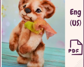 Teddy Bear Sewing Pattern – Plush Stuffed Animal PDF, Soft Bear Toy Template, DIY Teddy Doll Pattern for Artists, Collectible Bear Download