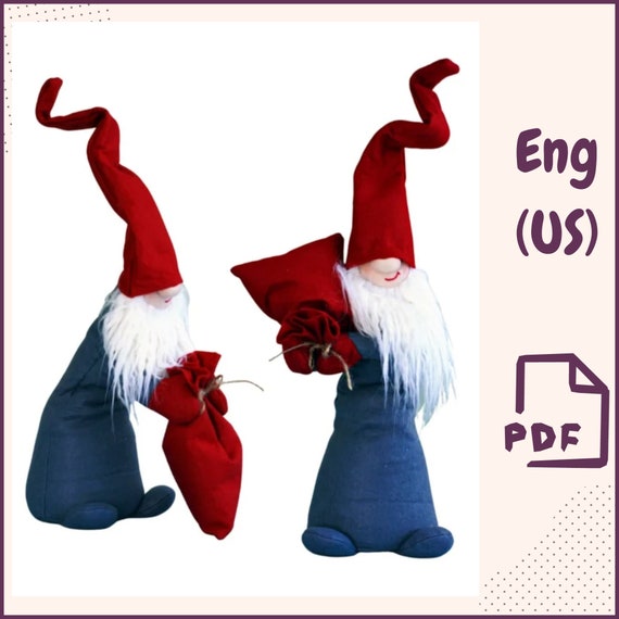 Preview of Pattern Christmas Gnome  + Video tutorial , Posing gnome, Gnome changing poses, Toy Handmade Norwegian Gnome, Christmas Decor Santa New year by VariousPatterns