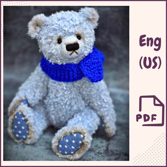 Preview of Classic Artist Teddy Bear PDF Pattern | Vintage Plush Bear Sewing Tutorial | Stuffed Toy Pattern for Handmade Collectible Bears by VariousPatterns