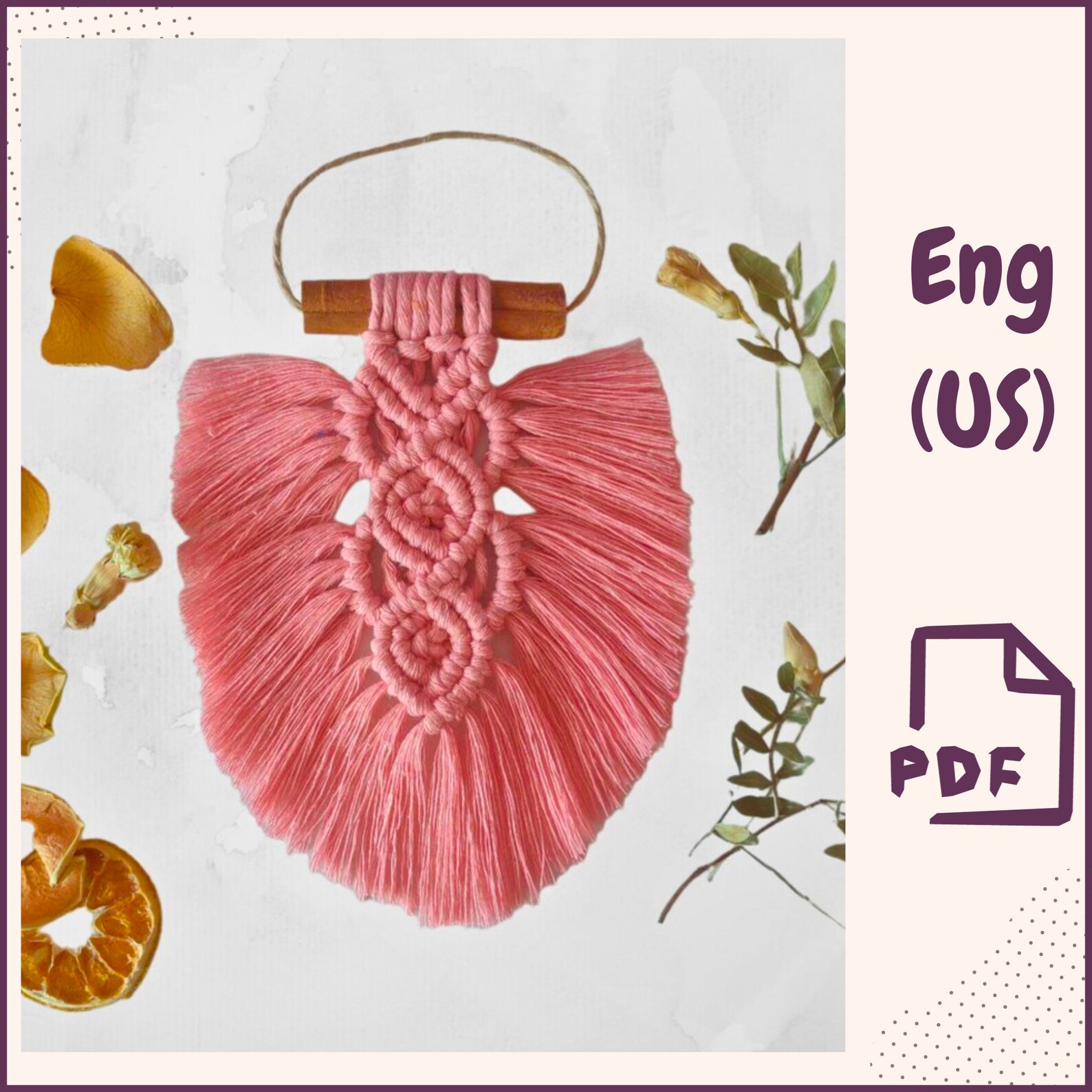 Feather Macrame Pattern / Leaf Tutorial / Step by Step DIY / Macrame ...