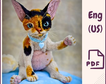 Padrão de pelúcia para gatinho - Padrão de costura para gato Padrão de bicho de pelúcia - Padrão PDF Padrão de animal de gato Padrão de gato de pelúcia Padrão de gato Padrão de costura para gato