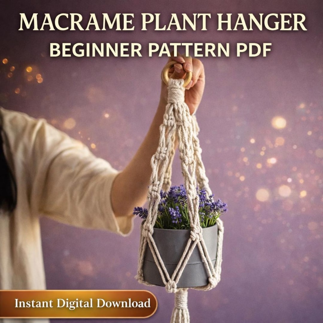 Macrame Plant Hanger Pattern PDF for Beginners - Easy DIY Hanging ...