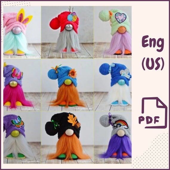 Preview of No Sew Gnome Tutorial PDF + Video | DIY Digital Pattern | Christmas Gnome | Easy Craft for Kids | Scandinavian Decor | Gift Idea by VariousPatterns