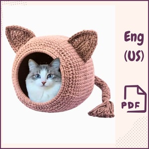 CAT BED CROCHET Pattern Pet crochet bed Cat Pod Crochet Pattern Cat Crochet Pattern Blanket Crochet Pattern Crochet Cat Bed Inactive