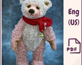 Vintage Teddy Bear PDF Pattern | Artist Plush Bear Sewing Tutorial | Jointed Soft Toy DIY | Classic Stuffed Animal Pattern for Collectors