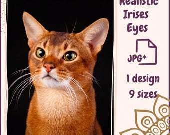 Eyes for Printing Realistic Irises Cat Eyes Cat Irises Realistic Eyes Doll Eyes Teddy Bear Bottle Caps Pendants Paper Crafts Digital Collage