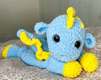 Crochet dinosaur lovey pattern Amigurumi dino pdf tutorial Crochet cuddly toy for kids pattern