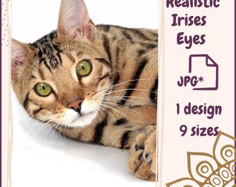 Eyes for Printing Realistic Irises Cat Eyes Cat Irises Realistic Eyes Doll Eyes Teddy Bear Bottle Caps Pendants Paper Crafts Digital Collage
