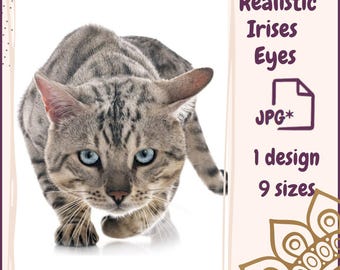 Printable Realistic Cat Eyes JPG – Iris Graphics for Doll & Teddy Bear Eyes, Bottle-Cap Pendants, Paper Crafts, Digital PDF Download