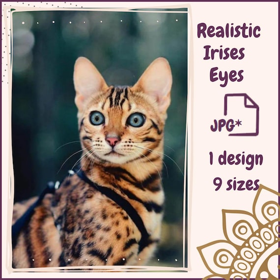 Preview of Eyes for Printing Realistic Irises Cat Eyes Cat Irises Realistic Eyes Doll Eyes Teddy Bear Bottle Caps Pendants Paper Crafts Digital Collage by VariousPatterns