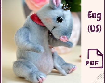 Teddy Mouse Sewing Pattern • Stuffed Animal PDF • Christmas Mouse Plushie • New Year Symbol Soft Toy • DIY Collectible Mouse Pattern