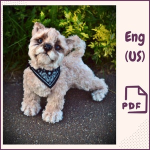 Yorkshire Terrier Sewing Pattern PDF • Poseable Dog Plush • Collectible Teddy Dog DIY Pattern • Stuffed Yorkie Toy Template Download