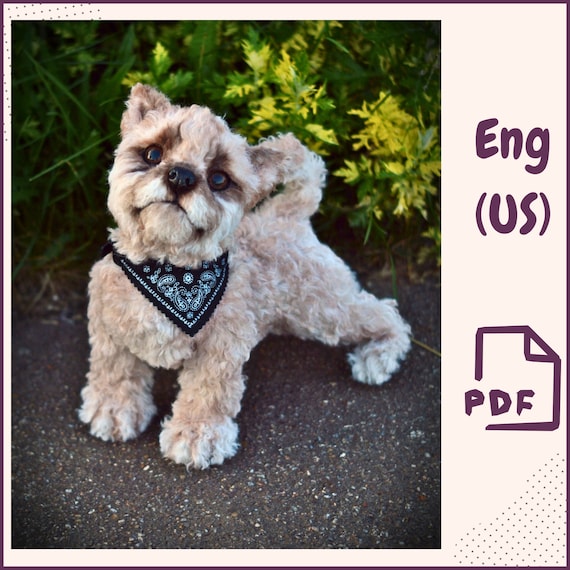 Preview of Yorkshire Terrier Sewing Pattern PDF • Poseable Dog Plush • Collectible Teddy Dog DIY Pattern • Stuffed Yorkie Toy Template Download by VariousPatterns