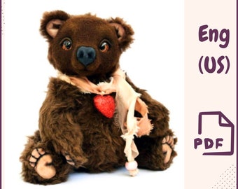 Teddy Bear Sewing PDF Pattern • Stuffed Animal PDF • Plush Bear Soft Toy Template • DIY Collectible Teddy • Realistic Bear Doll Pattern