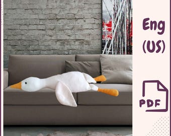 Crochet PDF Pattern Goose – 47 Inch Large Amigurumi Goose for Hugs – PDF Tutorial in English – Easy-to-Follow Goose Crochet Pattern