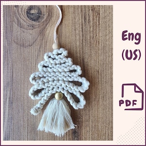 Macrame Christmas Tree Pattern Christmas decorations Macrame pattern with Step by Step Photos Beginner level  Nursery decor Pdf pattern