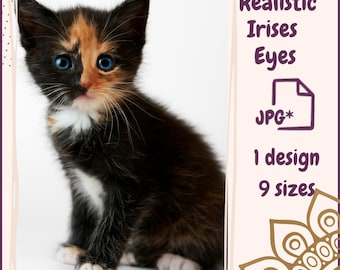 Eyes for Printing Realistic Irises Cat Eyes Cat Irises Realistic Eyes Doll Eyes Teddy Bear Bottle Caps Pendants Paper Crafts Digital Collage