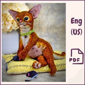 Kätzchen Katze Plüschtier Nähen Muster PDF • Posierbare Stofftier Katze DIY Anleitung • Kuscheltier Vorlage • Künstlerpuppe • Digitaler Download Schnittmuster