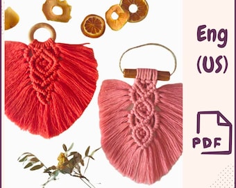 Set 2 Motivi Macramè Piume / Tutorial foglie / Fai da te passo passo / Modello Macramè per appendere a parete PDF / Facile arredamento macramè Download digitale