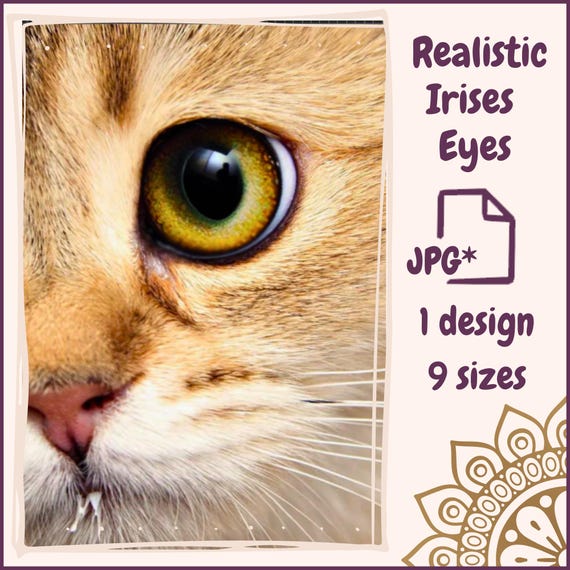 Preview of Eyes for Printing Realistic Irises Cat Eyes Cat Irises Realistic Eyes Doll Eyes Teddy Bear Bottle Caps Pendants Paper Crafts Digital Collage by VariousPatterns
