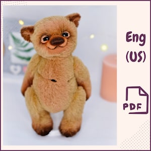 Teddy Bear Sewing Pattern PDF – Soft Plush Bear Toy DIY – Realistic Artist Stuffed Animal Tutorial – Handmade Collectible PDF Pattern