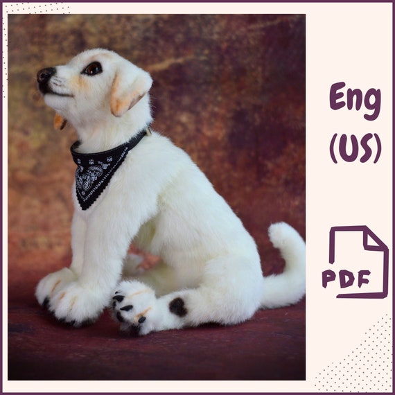 Preview of Labrador Dog Sewing Pattern PDF, Stuffed Plush Dog Pattern, Realistic Labrador Toy Template, Collectible Puppy Soft Toy DIY by VariousPatterns