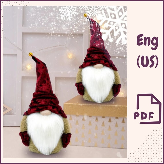 Preview of Christmas Gnome Video Tutorial step by step Toy Handmade Norwegian Gnome Christmas Decor Santa New year Christmas decoration  Interior toy by VariousPatterns