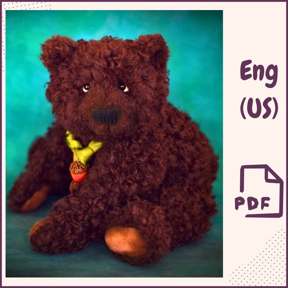 Preview of Teddy Bear Sewing Pattern – PDF Soft Toy Template, Stuffed Animal Bear DIY, Artist Plush Bear Pattern Download, Collectible Bear Figure by VariousPatterns