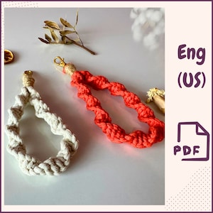 Spiral knot keychain wristlet spiral knot tutorial beginner macrame diy Gathering knot learn macrame Macrame Lanyard Boho Keychain