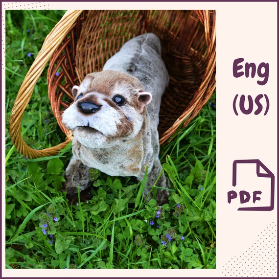 Preview of Otter Sewing Pattern PDF – Realistic Otter Plush Toy – Poseable Soft Animal Pattern – Digital Download Template – 19.5 in Stuffed Otter DIY by VariousPatterns