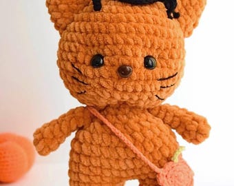 Crochet Halloween cat pattern Amigurumi spooky kitty pdf tutorial Crochet kitten pattern