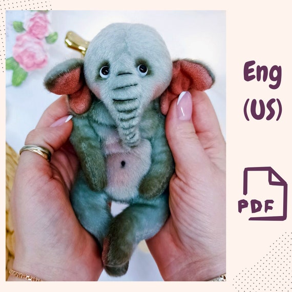 Preview of Elephant Sewing Pattern PDF – Plush Elephant Pattern – Stuffed Elephant Toy DIY – Mini Elephant Teddy Pattern – Soft Toy Sewing Template by VariousPatterns