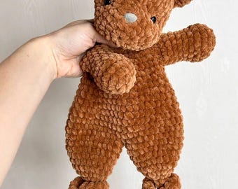 Crochet bear lovey pattern Amigurumi baby snuggler for kids pattern Crochet cuddly toy pattern