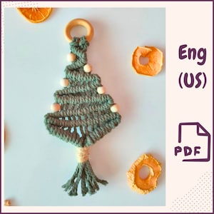 Macrame Christmas Tree PDF Pattern • Easy DIY Ornament Tutorial • Boho Holiday Decor for Beginners • Festive Nursery Winter Decoration
