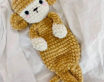Crochet monkey lovey pattern Amigurumi baby snuggler pdf tutorial Cuddly monkey pattern
